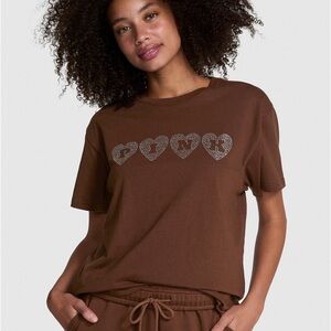 PINK / Victoria’s Secret Campus Cotton Tee Size: Medium ***NEW***BLING****